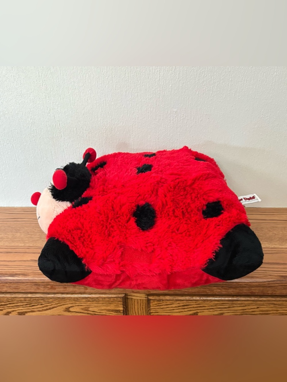 PILLOW PET Lady Bug 18 inch Comfy Pillow Plush 2010 Red Black Excellent - Picture 6 of 8